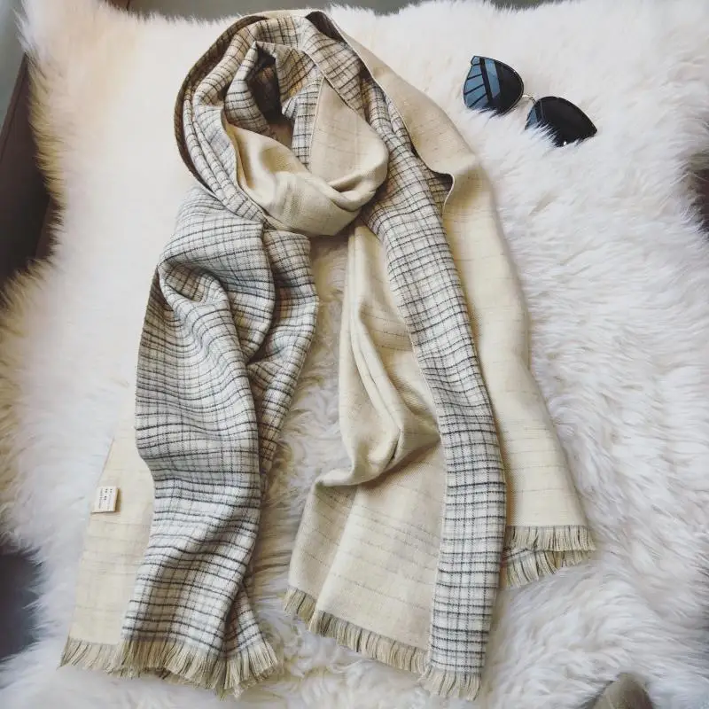 

women's scarves winter 2021 new imitation cashmere scarf soft Solid color thick warm scarves for ladies luxury designer Wrap