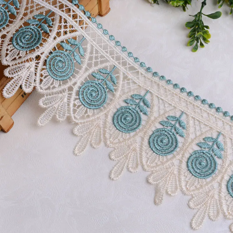 

13Yards Handmade DIY Clothing Accessories Floral Embroidery Lace Fabric Width 11cm Curtains Sofa Lace Trim Home Decoration
