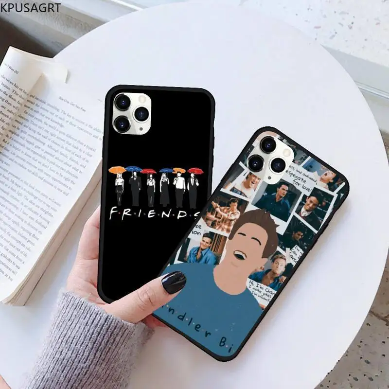 

KPUSAGRT Friends Silicone Black Phone Case Rubber for iPhone 11 pro XS MAX 8 7 6 6S Plus X 5S SE 2020 XR case