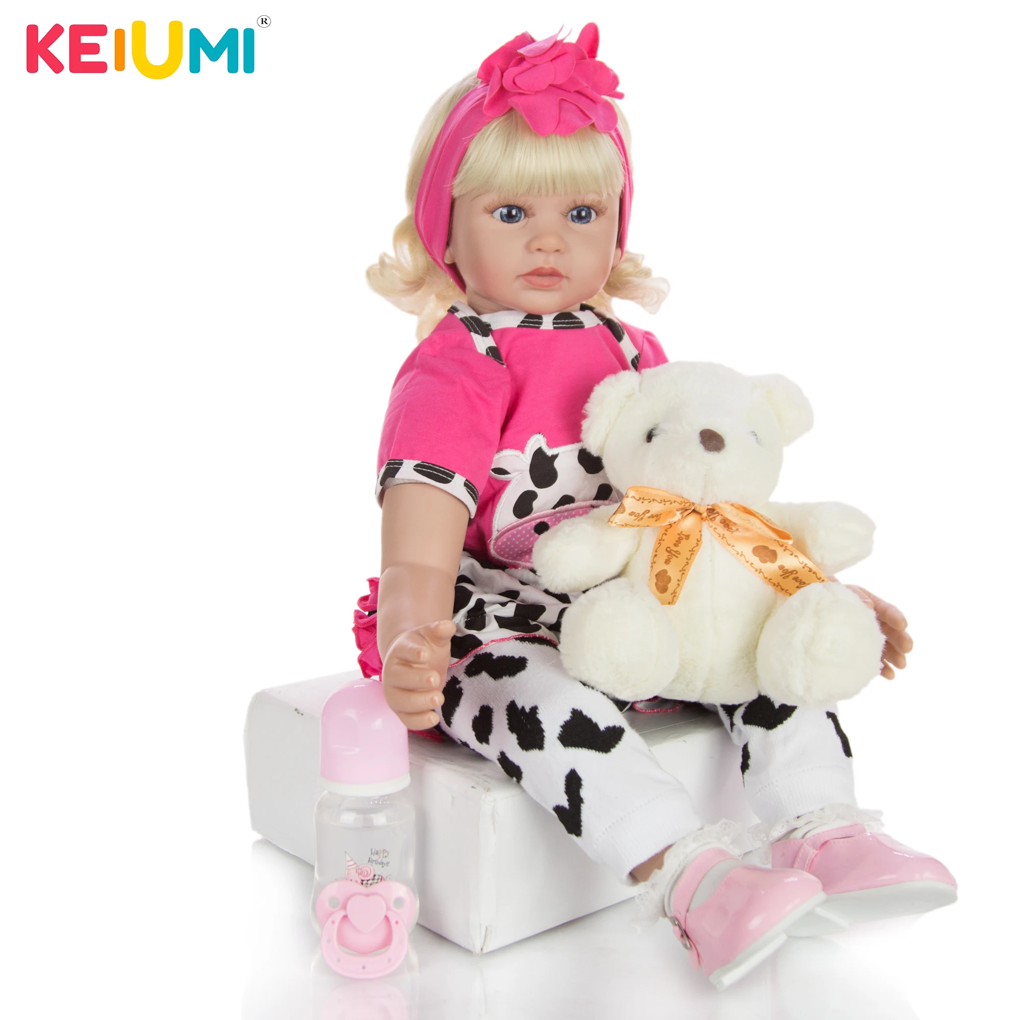 Новый дизайн KEIUMI 24 дюйма DIY принцесса Reborn Baby куклы 60 см Милая силиконовая кукла