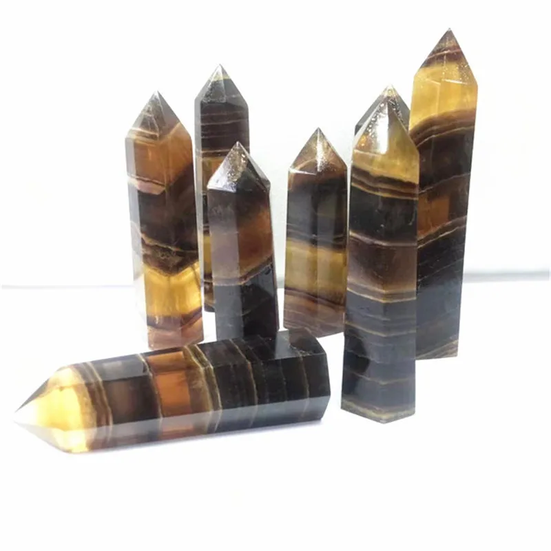 

Yellow Fluorite Wand Point Crystals Healing Stones For Home Decoration