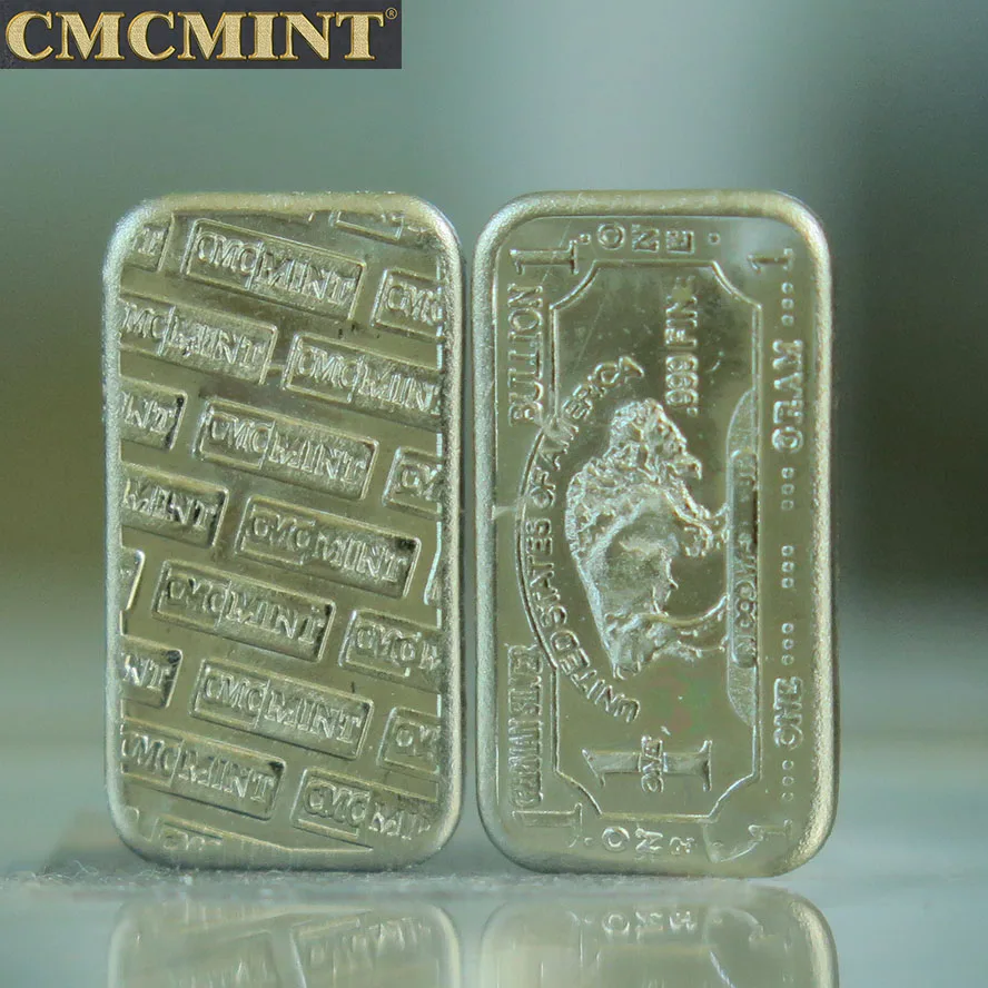 Немецкий Серебряный буйвол бар слитка мята 1 г Соединенные Штаты Америки копия