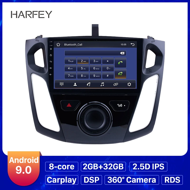 Harfey 9 &quotHD Android 0 GPS автомобильный Navi Стерео для Ford Focus 2011 2012 2015 с Bluetooth WIFI 1080P USB