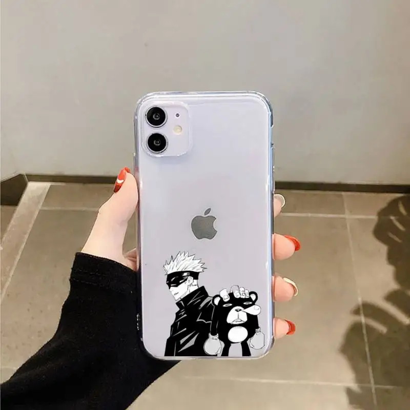 

Jujutsu Kaisen Anime comics Phone Case Transparent for iPhone 6 7 8 11 12 s mini pro X XS XR MAX Plus high quality protective