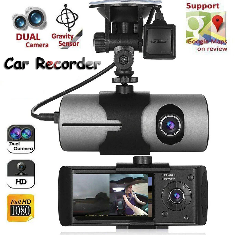 1 комплект видеорегистратор для вождения камера 2 7 дюймов HD двойной объектив