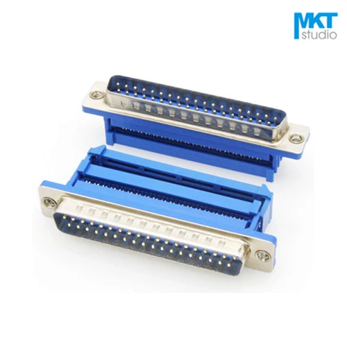 

100Pcs Blue Solderless IDC 1.27mm Wire Crimping Male/Female Straight DB37 D-sub PCB Mount VGA Serial Port Connector Socket