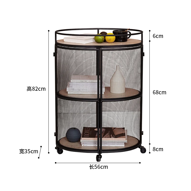 

Floor Storage Rack Side Table Iron Multi-Layer Storage Rack Dustproof Modern Simple Living Room Mobile Sofa Side Table
