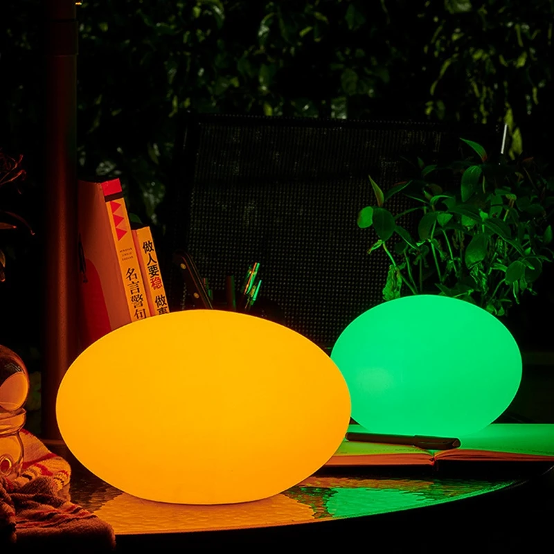 

Remote Control LED Garden Ball Colorful Night Lights Waterproof Outdoor Pool Floating Oval Lamp Landscape Lawn Lamp