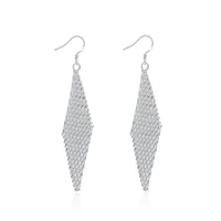 925 sterling silver mesh ladder mesh geometric stud earrings earrings ladies fashion ol high quality wedding party jewelry