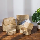 Плетеная корзина для белья ручной работы, прямоугольный органайзер для хранения мелочей, домашняя коробка с контейнером для крышки