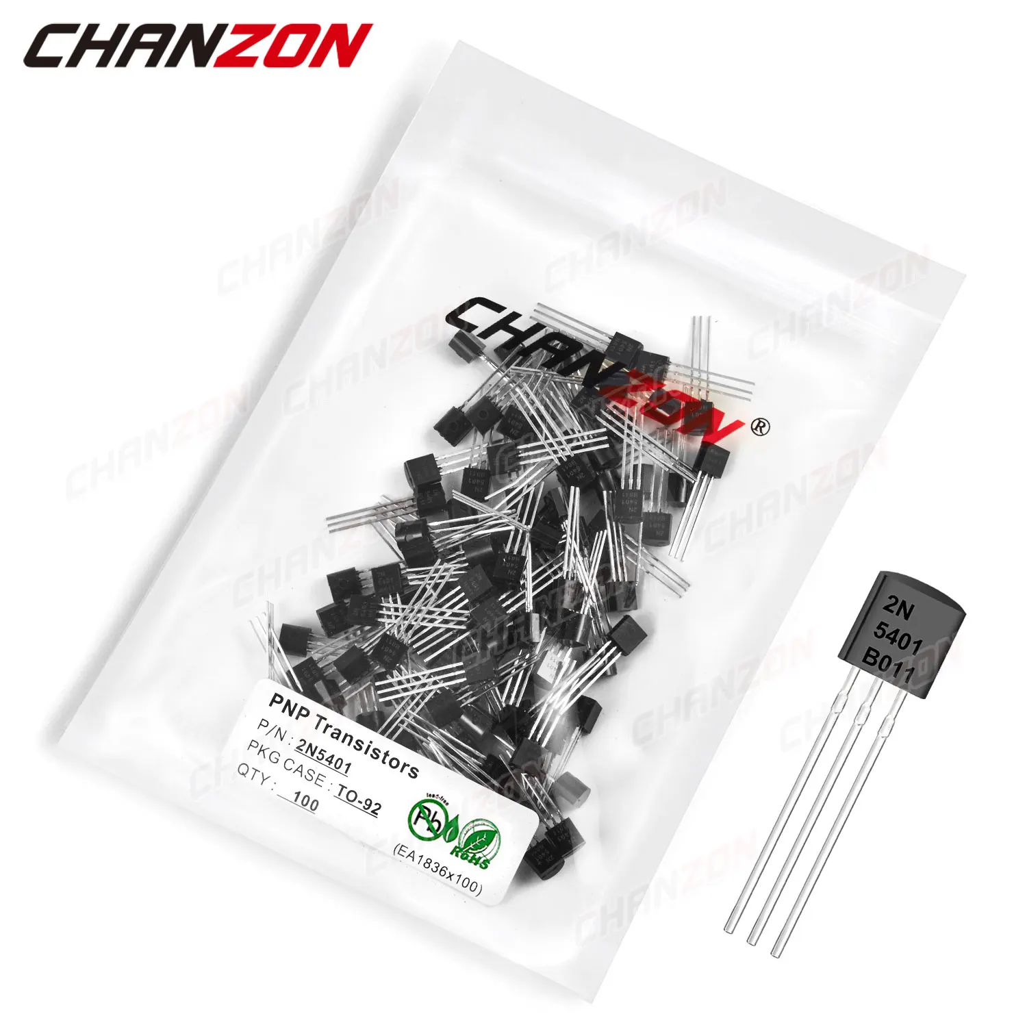 

100Pcs 2N5401 TO-92 PNP Transistor Bipolar Junction BJT Pwerful Tube Fets Markings Mark 2N5401 -150V -0.6A Integrated Circuits