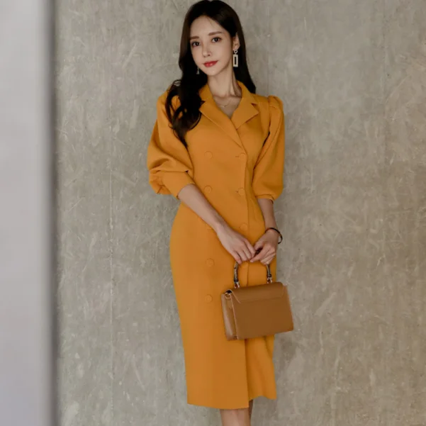 Элегантное женское платье Блейзер сексуальное офисное с длинным рукавом женская