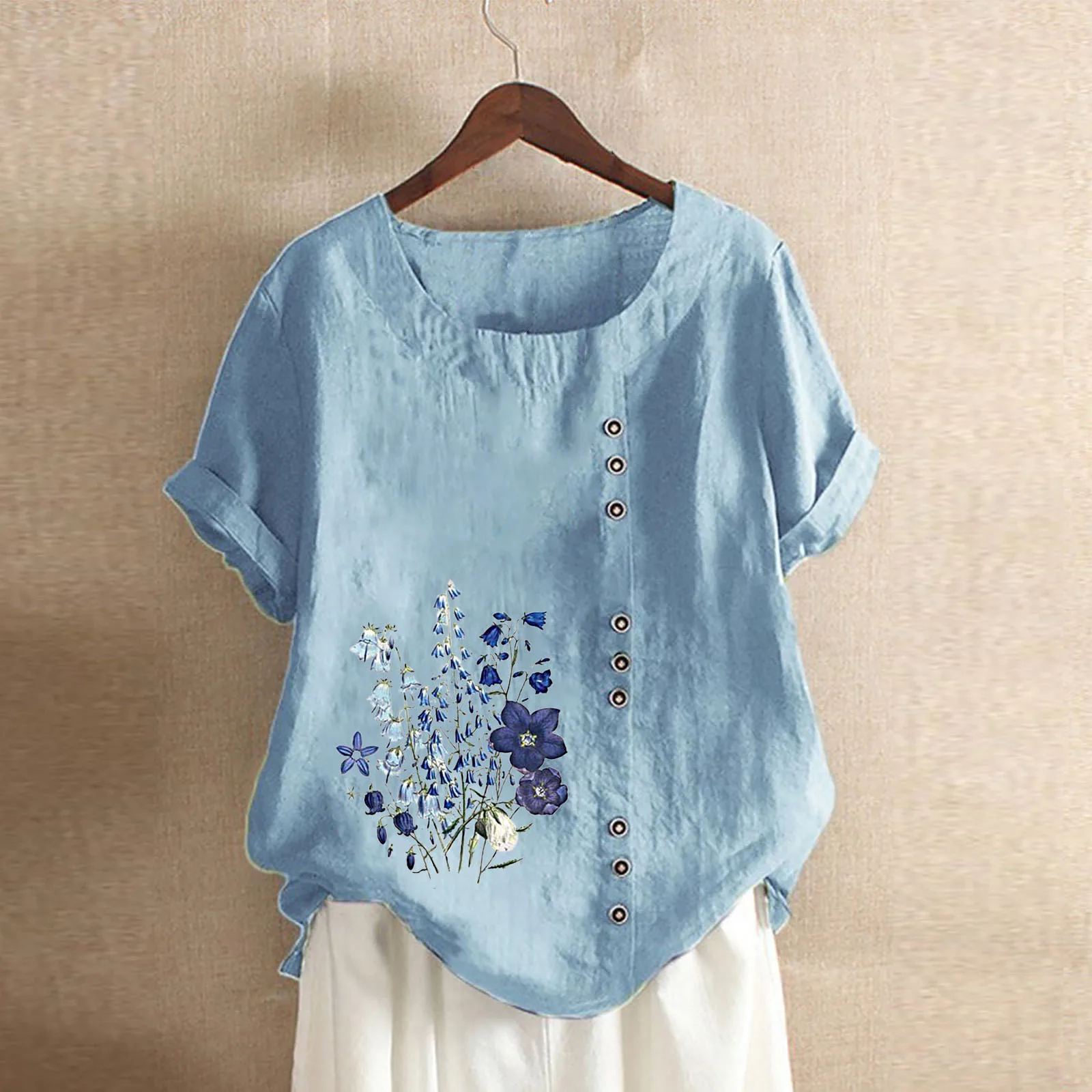 2021 Готический лето для женщин из хлопка и льна мешковатая шифоновая блуза с