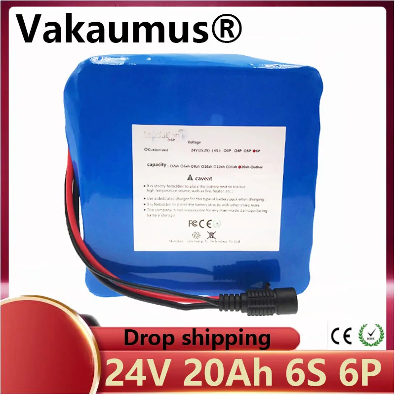 С BMS 6s6p 25 2 v 19.2ah комплект литий-ионный батарей 24 вольт литиевая батарея 20Ah 18650 для 250