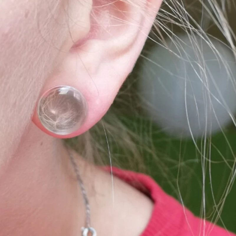 1 пара принт в виде одуванчиков Акриловые штекер уха датчик расширитель носилки