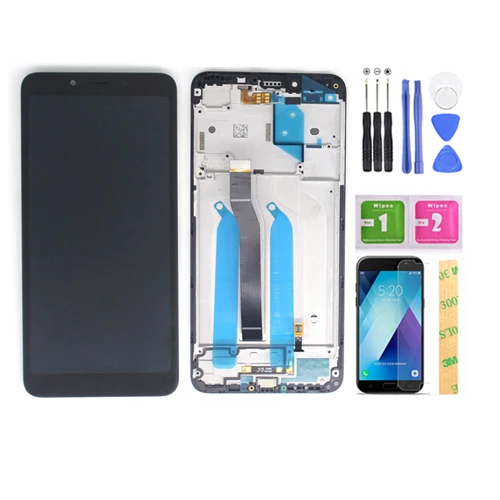 lcd 5,4" для Xiaomi Redmi 6 lcd сенсорный экран кодирующий преобразователь сенсорного экрана в сборе с рамкой lcd для Redmi 6a lcd - Цвет: 6a Black with Frame