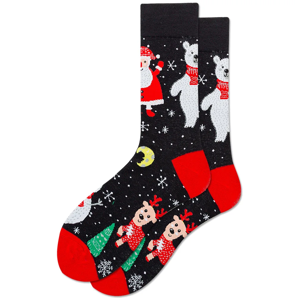 Футболки в стиле хип-хоп с смешные мужские носки женские хлопок Harajuku снеговика и