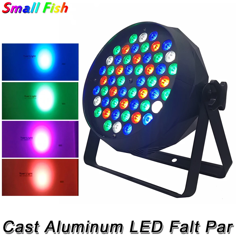 

54X3W DMX512 литой алюминий RGBW светодиодный светильник Falt Par для DJ Дискотека Танцевальная вечеринка проектор профессиональный сценический DJ обо...