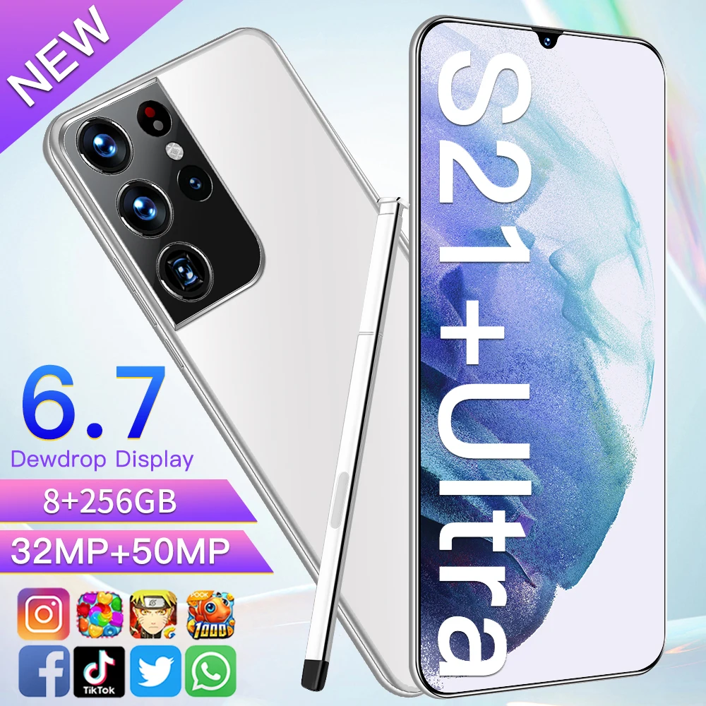 

2021 New Arrival Global 5G Mobilephone Galay S21 Ultra 6.7Inch 12+512GB MTK6889 10Core 32+50MP 6800MAH Dual SIM 10Core Android11