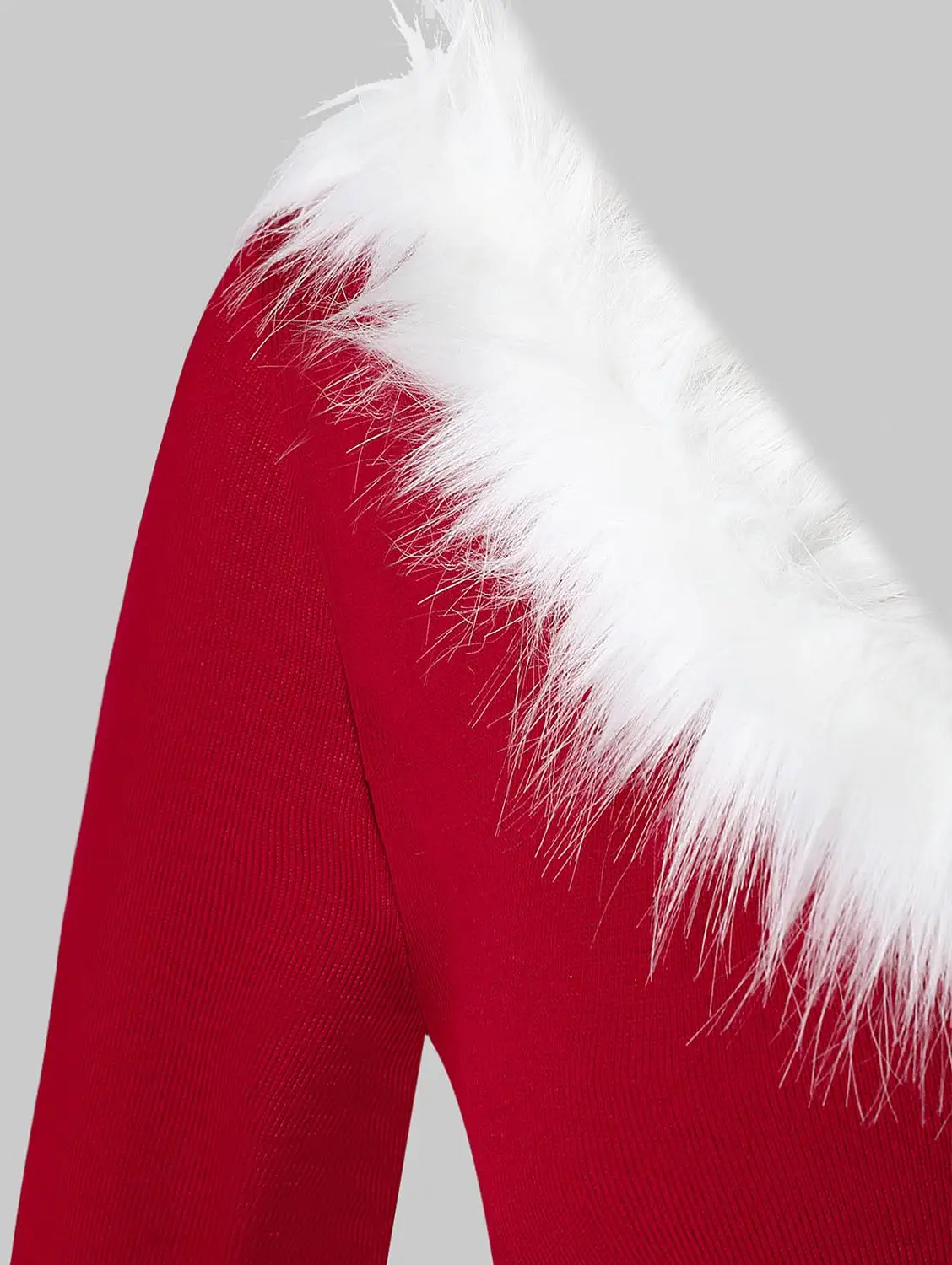 ROSEGAL/рождественское платье размера плюс с искусственным мехом вязаное длинным