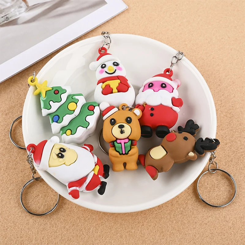 

Keychain Sika Deer Santa Claus Christmas Tree Bear Keychains For Backpacks Kids Friends Christmas Gift Cute Cartoon Anime