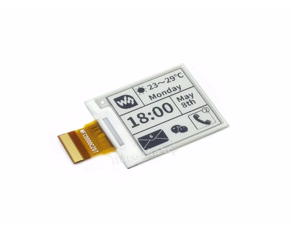 Необработанный дисплей E Ink 1 54 дюйма 200x200 пикселей e бумага без интерфейса PCB SPI для