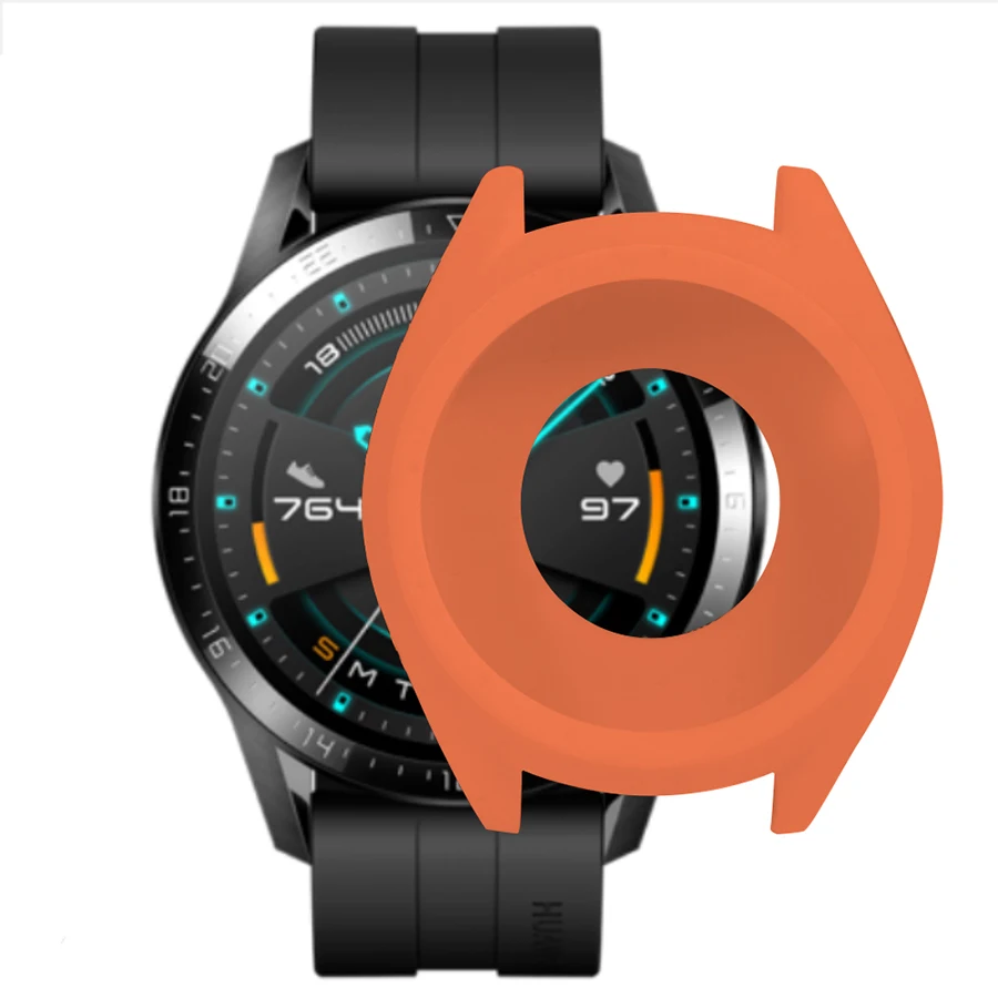 Силиконовый защитный чехол для умных часов Huawei Watch GT 2 мягкий ТПУ с полным