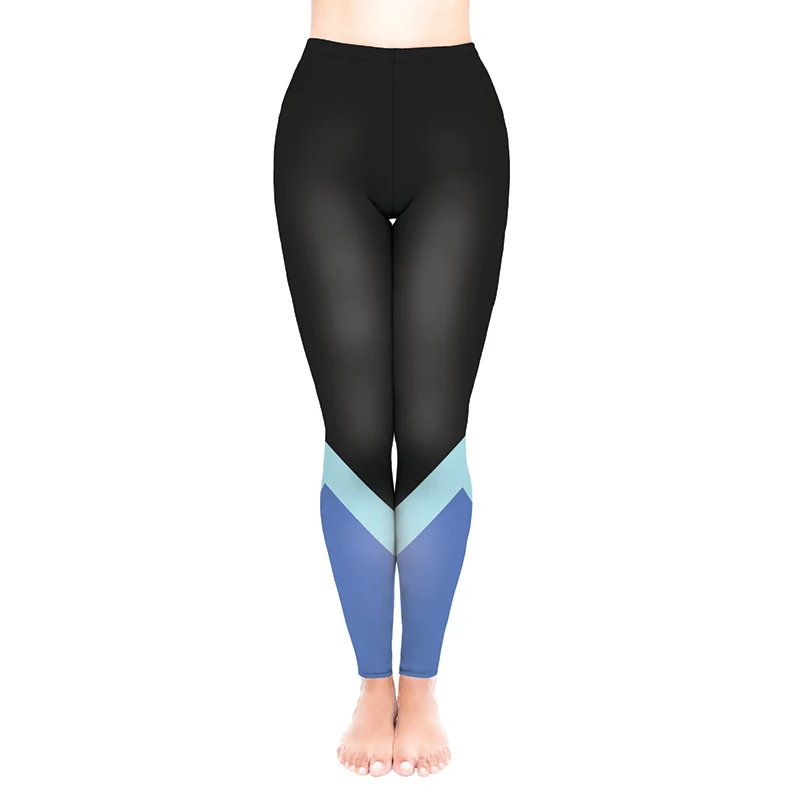 Новые повседневные стильные леггинсы женские черные Мятные с рисунком стрелы
