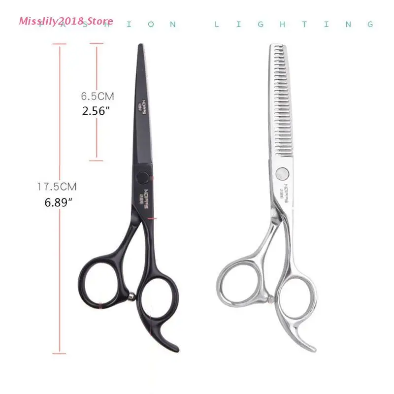 

for Cutting Thinning 6.0 Inch Set Grooming Wipes Stainless steelSilver1set(2pcs) Electric Clippers & Blades Dematting Tools