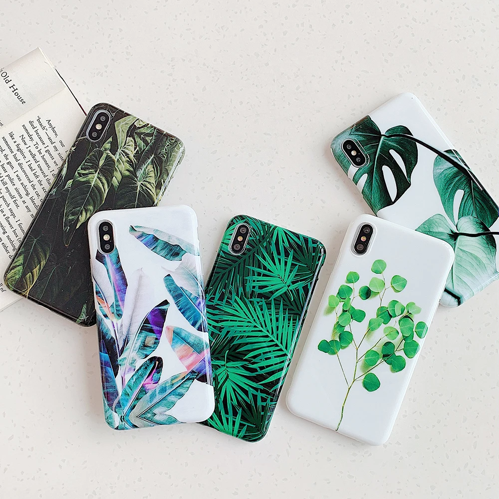 LOVECOM художественные цветы банановый лист чехол для телефона для iPhone 11 Pro Max XS Max XR 6 6S 7 8 Plus X Ретро Цветочный Мягкий чехол на заднюю панель телефона