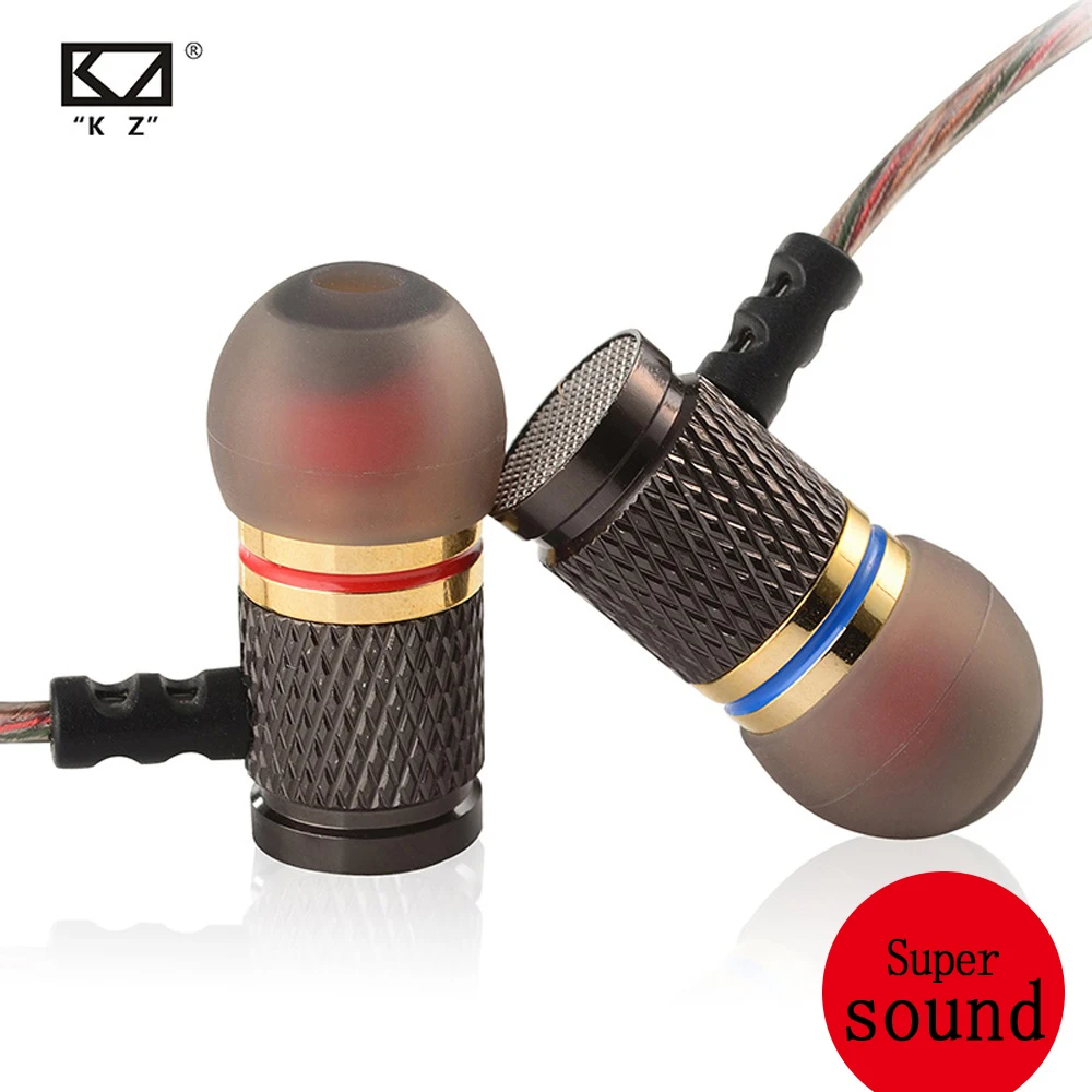 

Спортивные наушники-вкладыши KZ ED2/EDR1, Hi-Fi наушники, металлические аурикулярные медные стереонаушники с тяжелыми басами и HD звуком