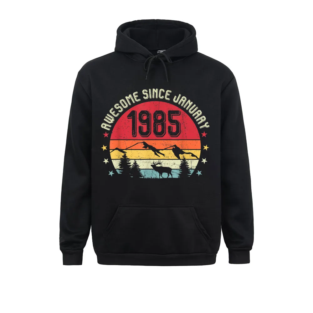 

Awesome Since January 1985 Birthday Vintage Sweatshirts For Boys Gift Winter/Fall Men Hoodies Long Sleeve Prevailing Sportswear