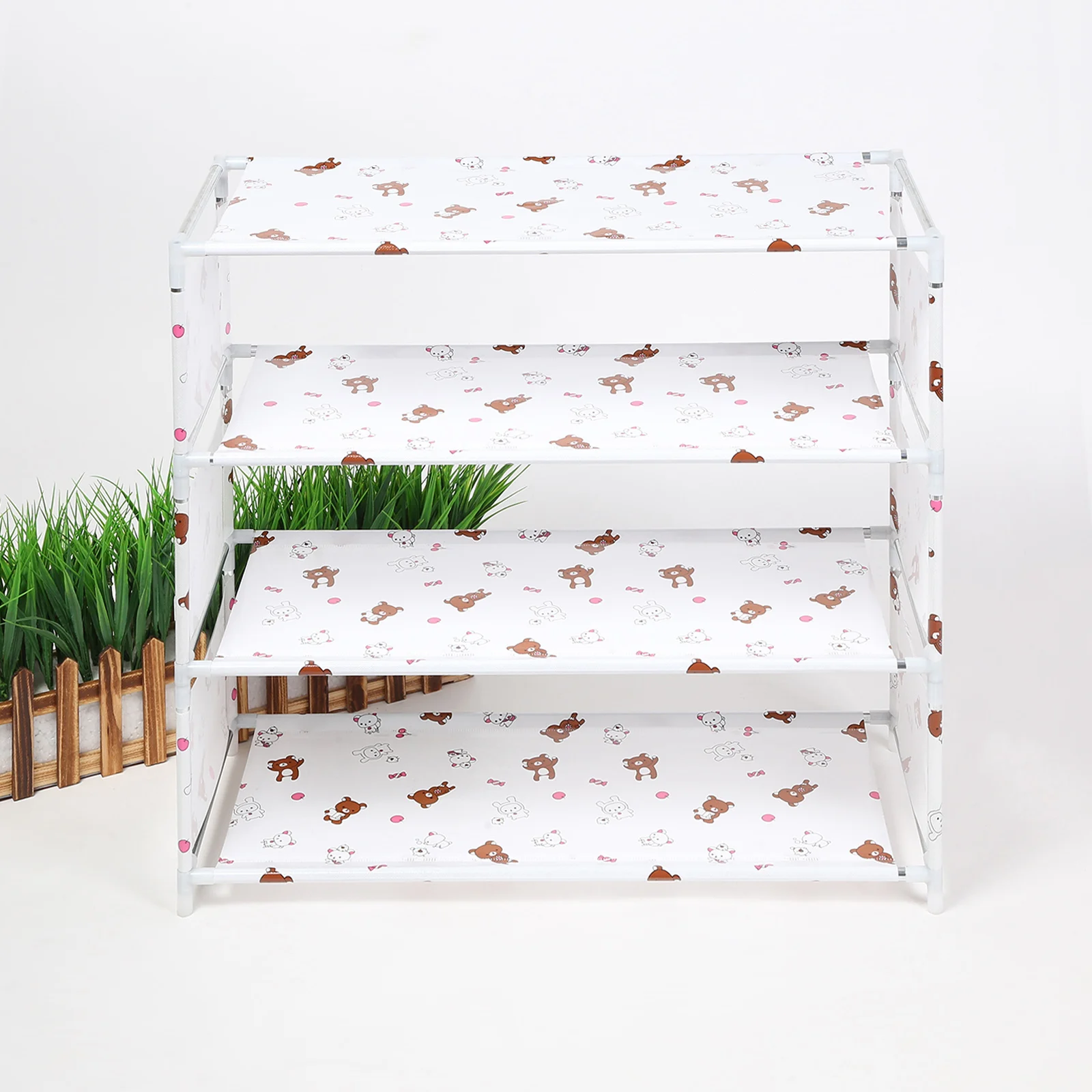 White 4 Layers 3/4/5/6 слоев Нетканая обувная стойка ткань пыле шкаф Органайзер легко установить держатель сделай сам Складная подставка для обуви Полка - Цвет: White 4 Layers