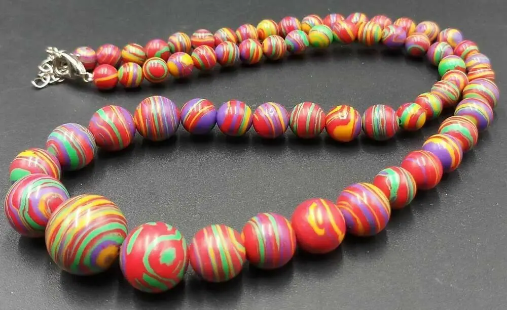 Natural 6-14mm Multicolor Gemstone jade jewelry necklace 17.5 inches | Украшения и аксессуары