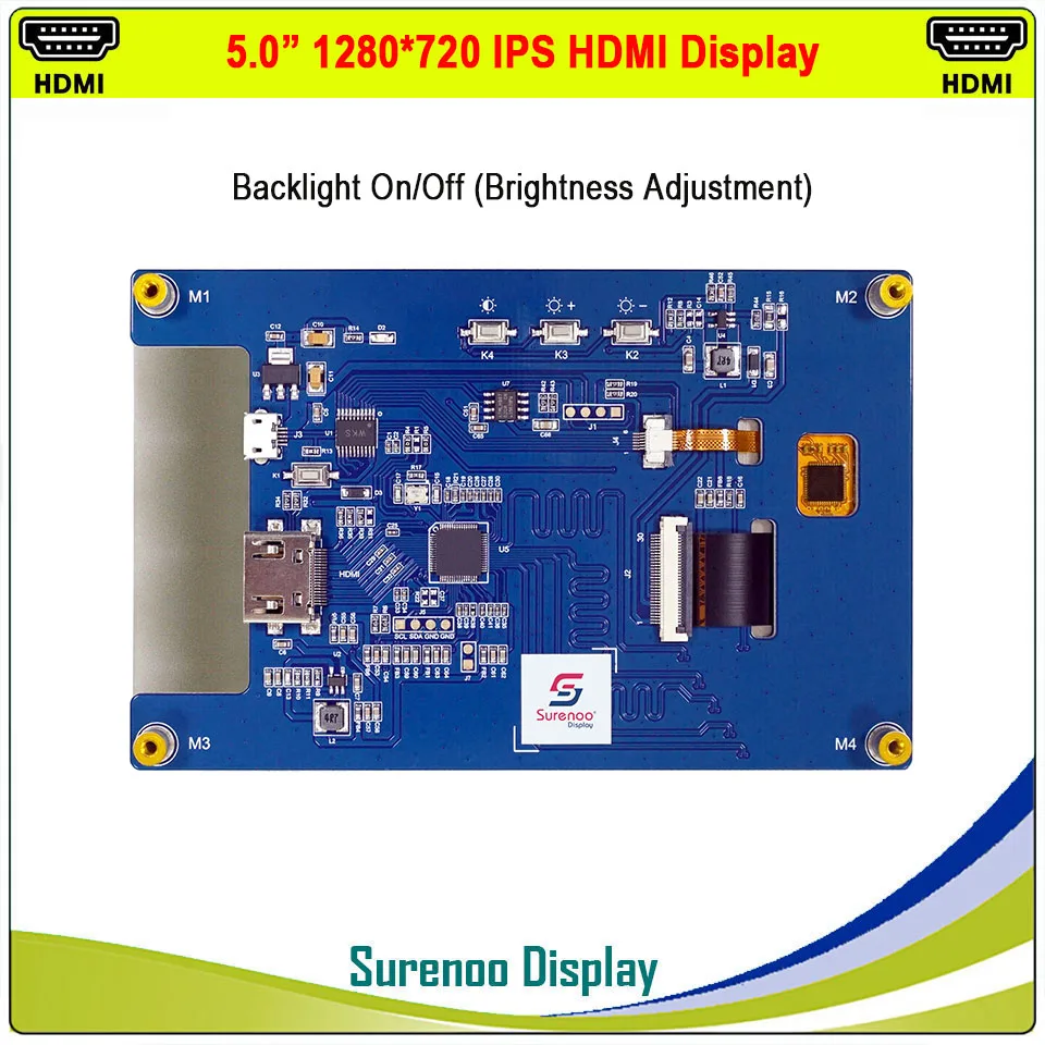 Сенсорный экран для HD LCD модуль RaspBerry Pi 5 0 дюйма дюймов 1280*720 IPS внутренний HDMI |