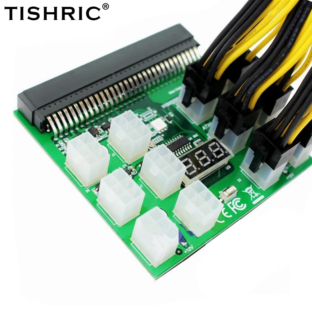 Плата коммутационная TISHRIC для майнинга HP 750 Вт/1200 Вт блок питания GPU