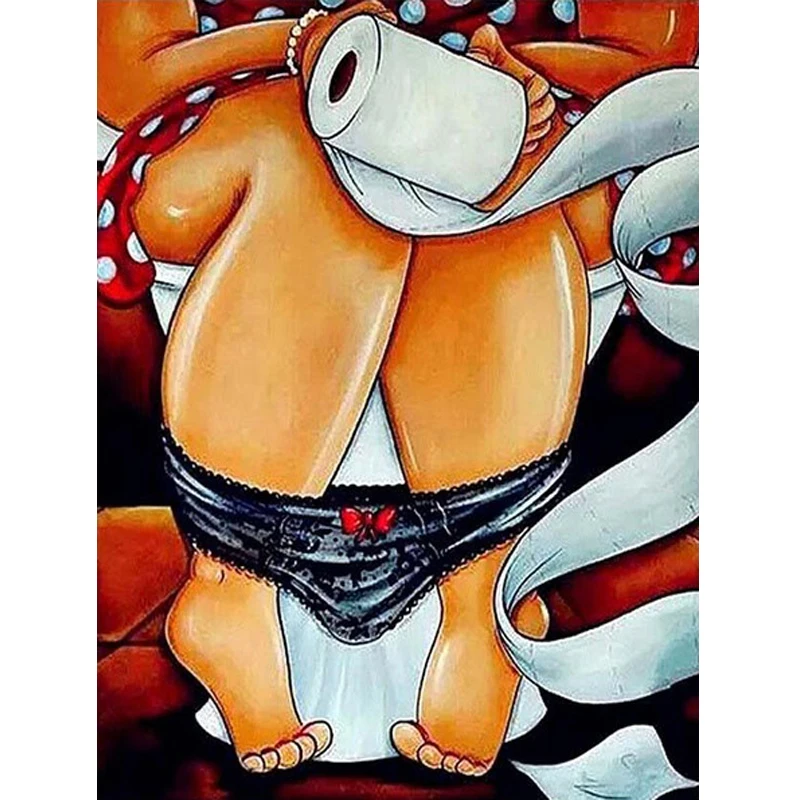 

Full Round Diamond Embroidery Cartoon Comic 5D DIY Diamond Painting Cross Stitch Fat Lady Set Full Square 3D Diamond Mosaic Girl
