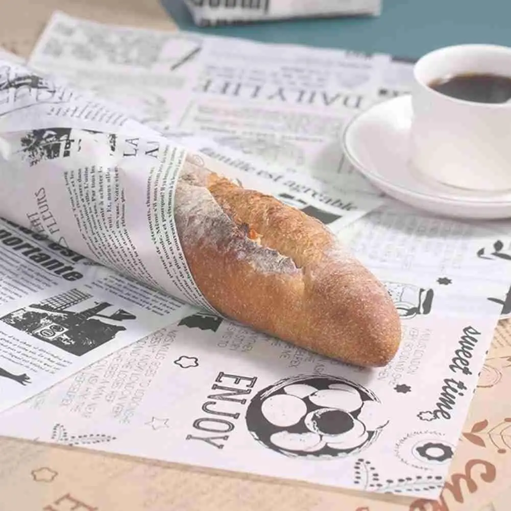 

100 Sheets Of Plate Paper Baking Tools Sandwich Burger Disposable Grade Fries Paper Food Packaging Greaseproof Z0O1