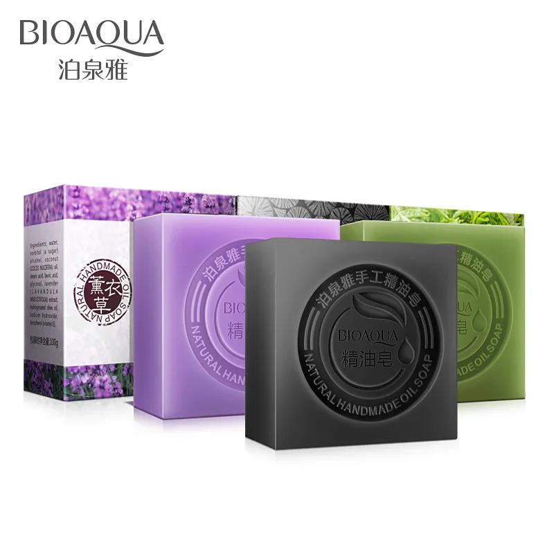 

BIOAQUA Pure Natural Handmade Bamboo Charcoal Soap Cleaning Skin Sterilization Whitening Moisturizing Wash Hands Bath 100g