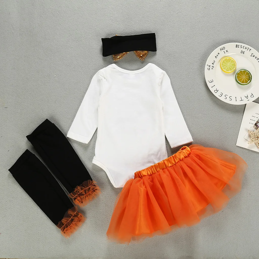 Детский комбинезон на Хэллоуин для маленьких девочек топы Однотонная юбка пачка
