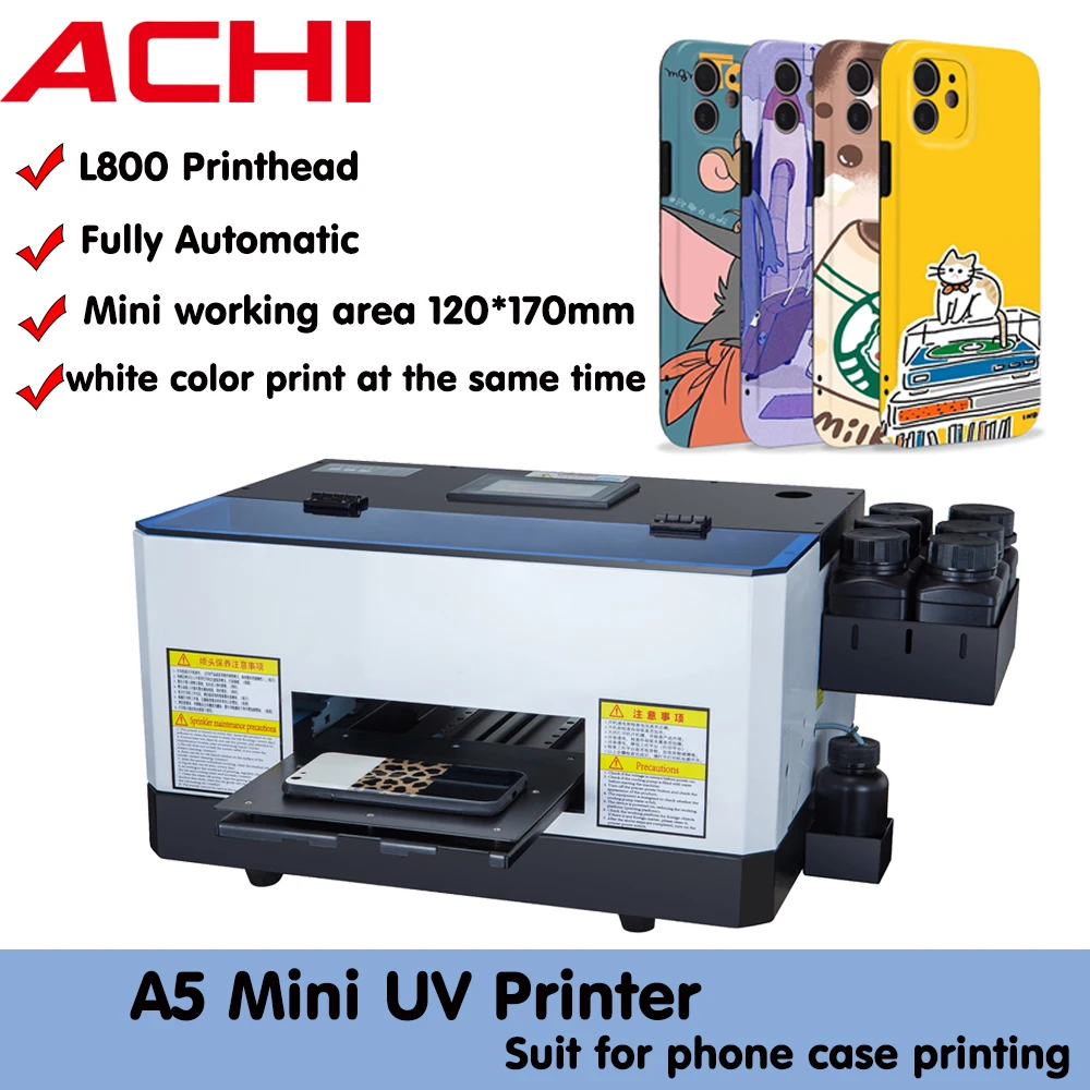 A5 Автоматическая УФ планшетный струйный принтер для телефона чехол металл акрил