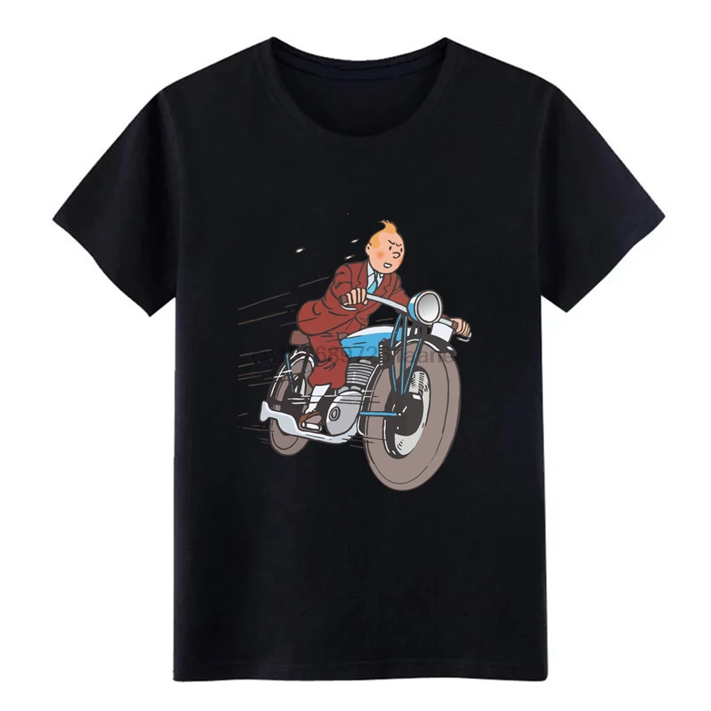 Tintin bike/футболка с принтом хлопковая круглым вырезом для всей семьи милая