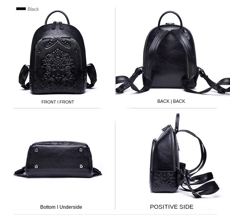 

2021 New Leather Handbags Fashion Leather Double Backpack Female Head Layer Leather Ethnic Bag
