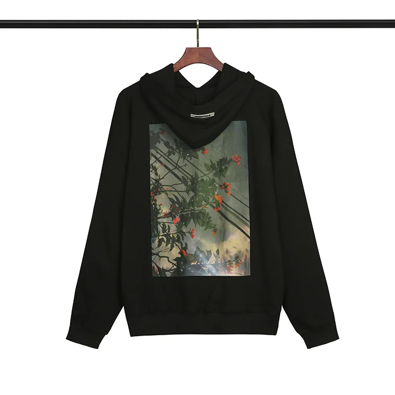 

Street Fashion Fog Flower Printed Hood European Loose Men And Women's Wear Hooded Thin Style Fashion