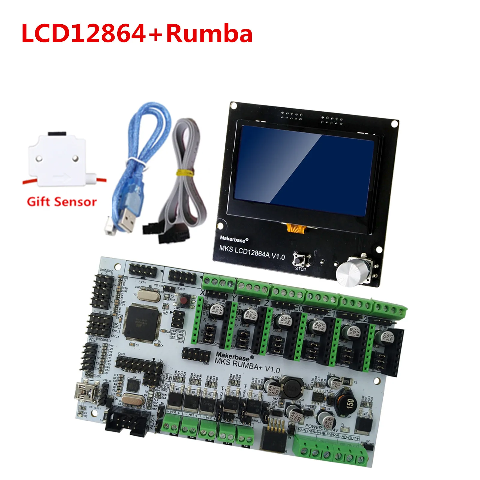 Панель управления 3D принтером MKS Rumba Plus материнская плата board + принтер ЖК дисплей
