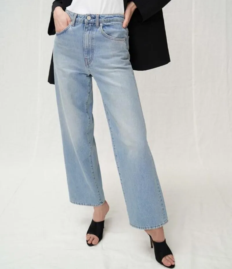 Women Wide Leg Jeans New Fashion High Waist Classic Ladies Long Denim Pants Female Trousers with Pockets 2023 Autumn Winter