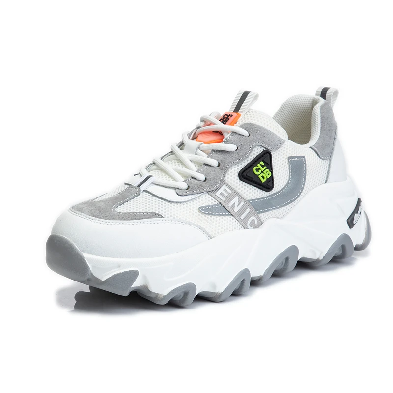 

Spring 2021 New Thick-Soled Old Shoes Women Running Breathable Casual Shoes Women Shallow Mouth Sports Leather Women's Shoes
