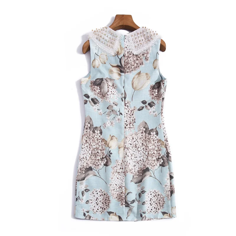 

Fashion Runway Summer New Women'S Elegant Dress Casual Holiday Romantic Appointment Sleeveless Gorgeous Flowers Print Mini Dress