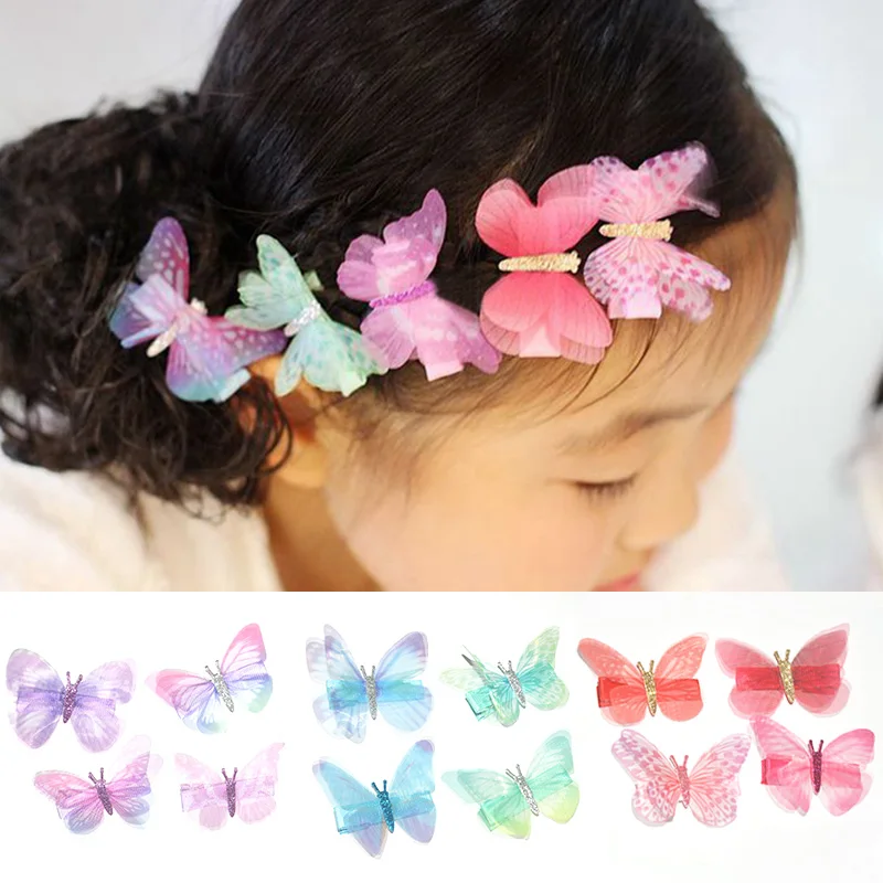 Милая детская одежда для девочек 1 шт. Новинка Заколка волос Имитация бабочек