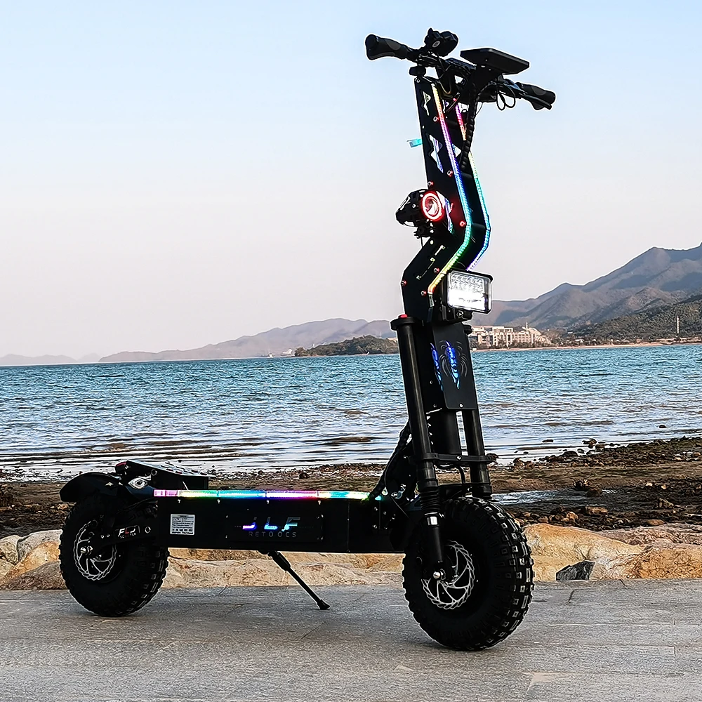 FLJ E2 14inch 8000W Off Road Tire Electric Scooter 80-300kms Range 60V/72V Newest Design Adults Dual Engines E | Спорт и развлечения